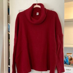 Women's Red Turtleneck Sweater
